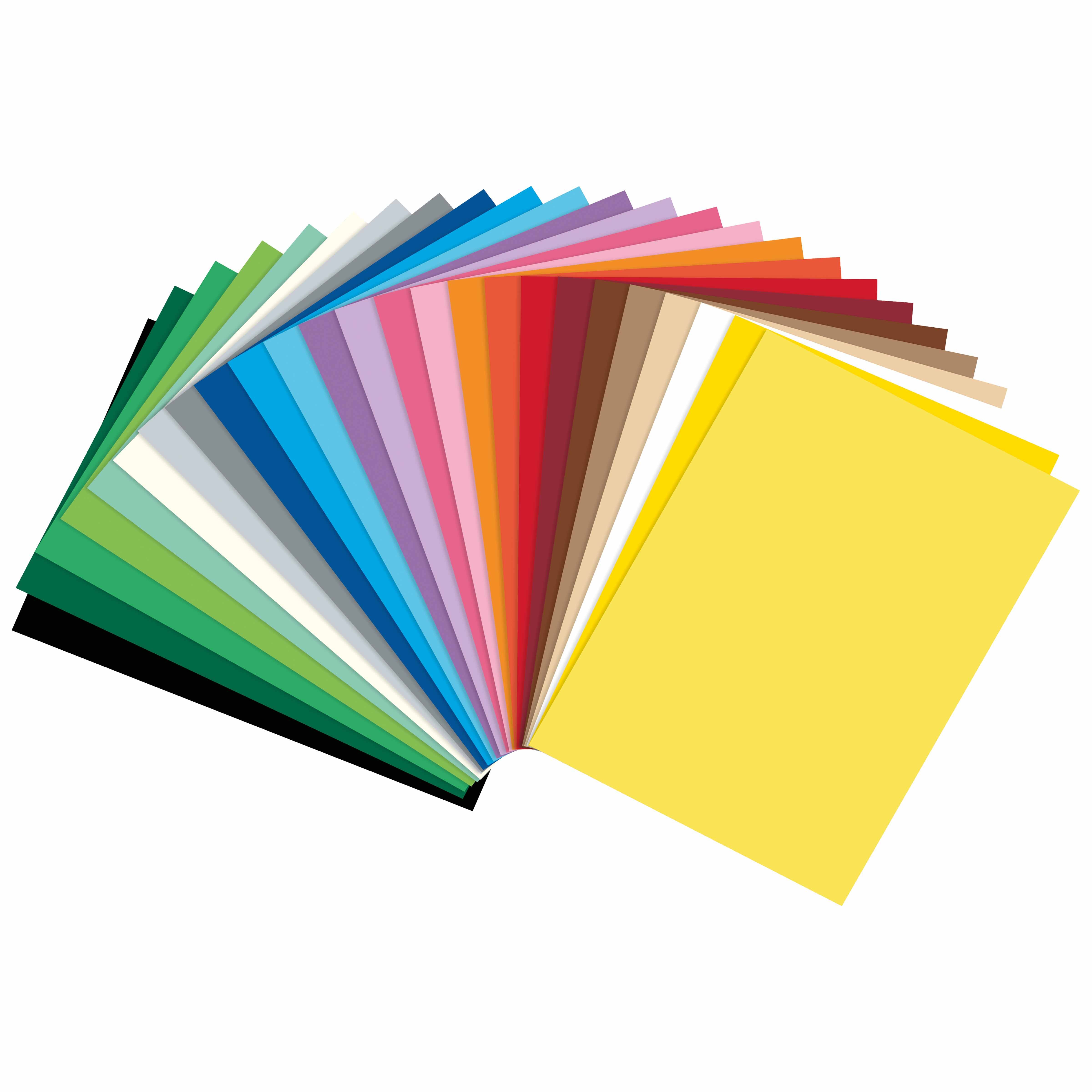 Verminderen katoen Kiezelsteen Gekleurd papier | 25 kleuren | 50 x 70 cm | 25 vel | 130 grams | Heutink.nl
