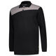 Polosweater bicolor naden zwart/grijs mt.xl
