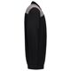 Polosweater bicolor naden zwart/grijs mt.xl